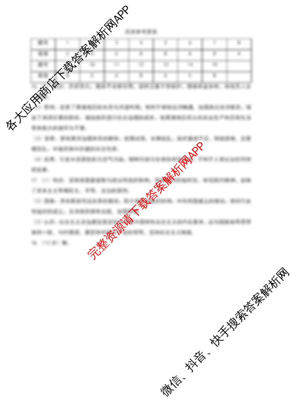 重庆市第八中学2025届高考适应性月考卷(三)各科答案及试卷: 含化学、数学、生物试卷解析历史答案